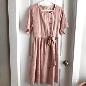 Dusty rose midi dress